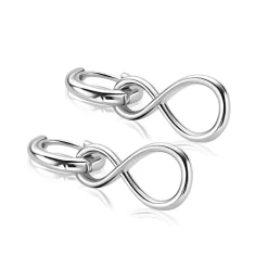 Outlet Zinzi 20mm zilveren oorbedels infinity ZICH2717 (zonder oorringen)