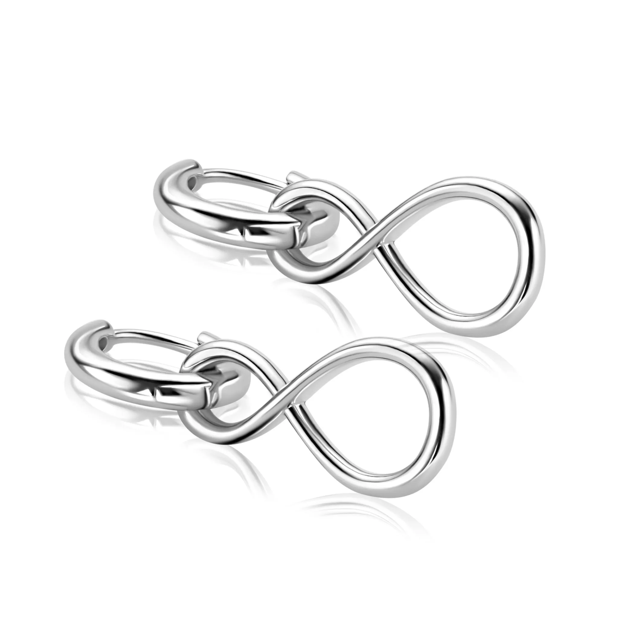 Outlet Zinzi 20mm zilveren oorbedels infinity ZICH2717 (zonder oorringen)