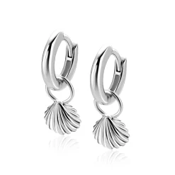 Online Zinzi 8mm zilveren oorbedels schelp ZICH2732 (zonder oorringen)