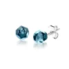 Outlet Zinzi 6mm zilveren oorknoppen met blauw beads ZIO1317B