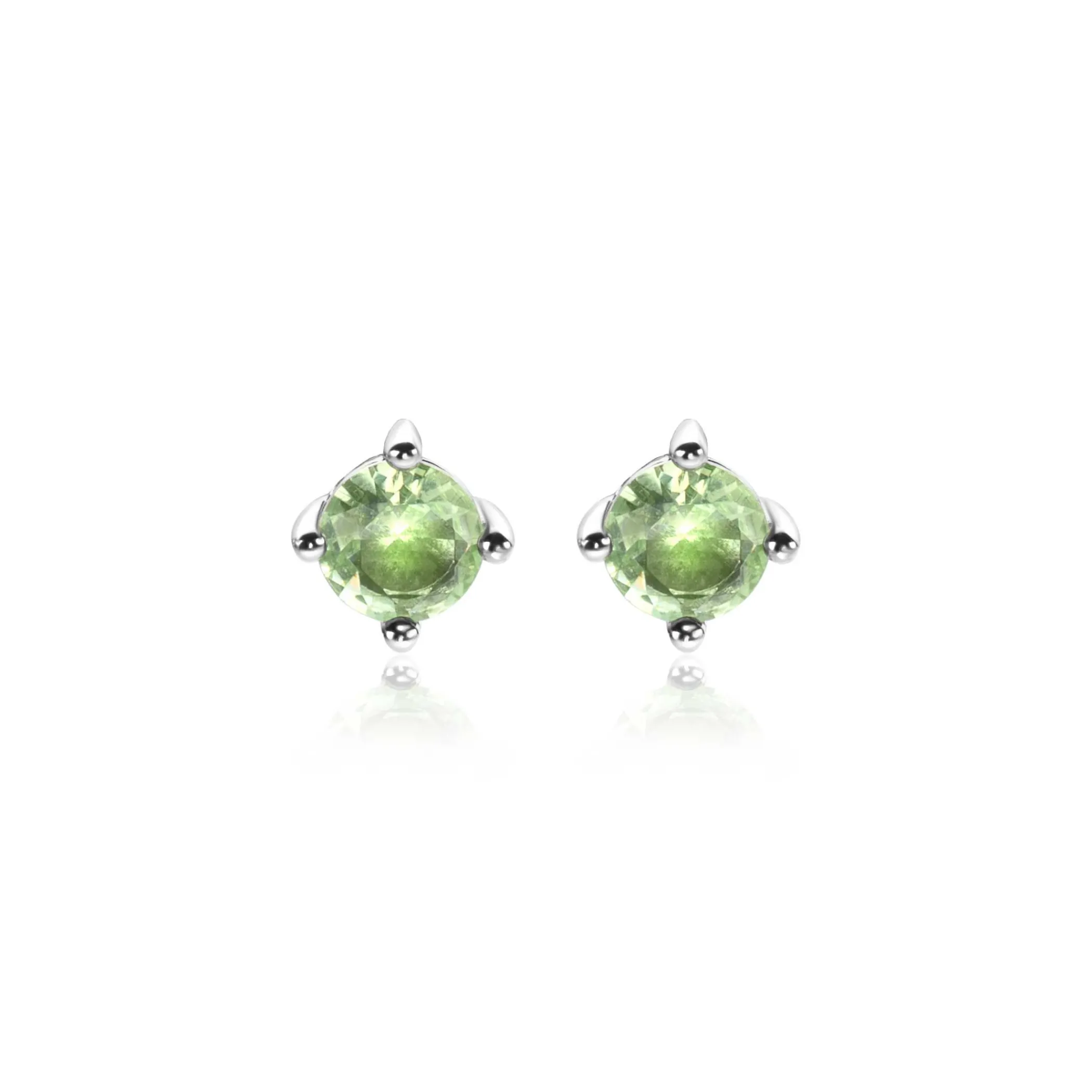 Online Zinzi 6mm zilveren oorknoppen ronde lichtgroene zirconia chatonzetting ZIO1383G