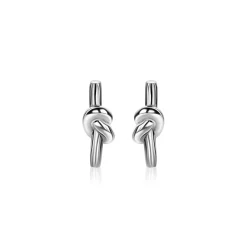 Best Zinzi 13mm zilveren oorknoppen met staafje en glanzende knoop ZIO2613