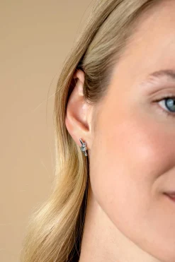 Best Zinzi 13mm zilveren oorknoppen met staafje en glanzende knoop ZIO2613
