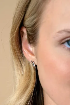 Best Zinzi 13mm zilveren oorknoppen met staafje en glanzende knoop ZIO2613