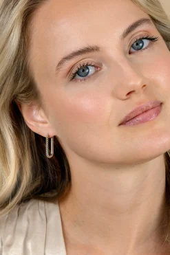 Discount Zinzi 24mm zilveren oorringen in ovale vorm met gedraaide buis en luxe klapsluiting ZIO2692