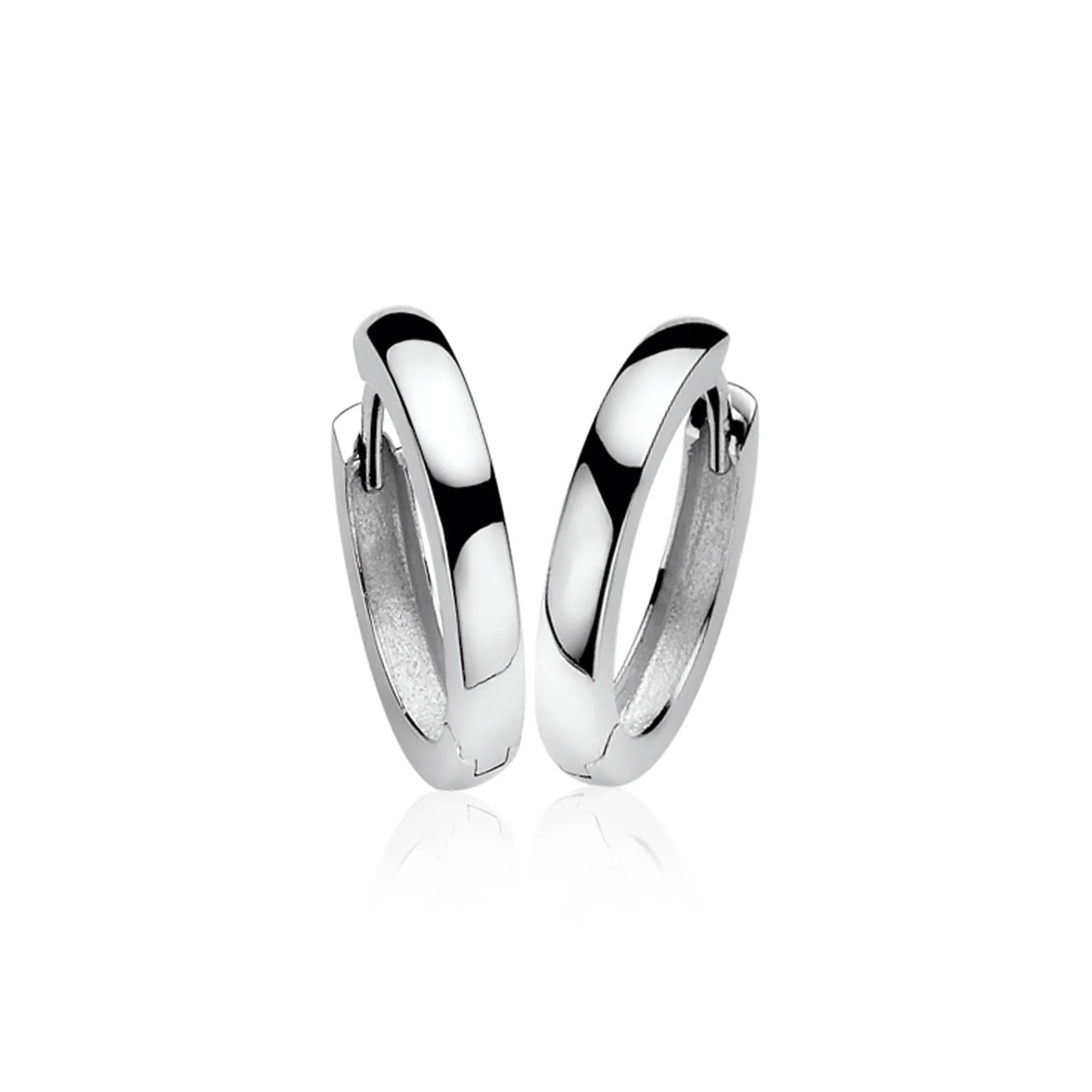 New Zinzi 20mm zilveren oorringen 3mm glad met luxe klapsluiting ZIO190