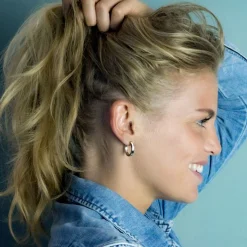 New Zinzi 20mm zilveren oorringen 3mm glad met luxe klapsluiting ZIO190