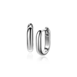 Hot Zinzi 14,5mm zilveren oorringen in ovale vorm met ronde buis 3mm breed ZIO2603