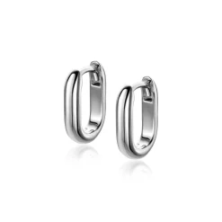 Hot Zinzi 14,5mm zilveren oorringen in ovale vorm met ronde buis 3mm breed ZIO2603