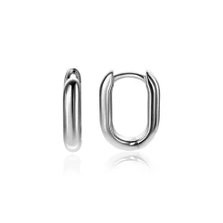 Hot Zinzi 14,5mm zilveren oorringen in ovale vorm met ronde buis 3mm breed ZIO2603