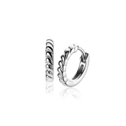 Clearance Zinzi 14mm zilveren oorringen met kleine druppels en luxe klapsluiting ZIO2688