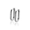 Hot Zinzi 17mm zilveren oorringen in ovale vorm met gedraaide buis en luxe klapsluiting ZIO2691