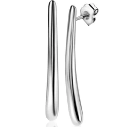 Best Zinzi 49mm zilveren oorstekers in langwerpige druppelvorm ZIO2674