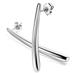 Best Zinzi 49mm zilveren oorstekers in langwerpige druppelvorm ZIO2674