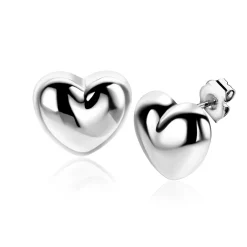 Hot Zinzi 13mm zilveren oorstekers in bolle hart vorm ZIO2672