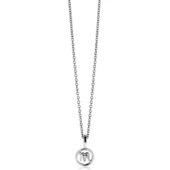 Hot Zinzi 9mm zilveren Schorpioen sterrenbeeldhanger bezet met witte zirconia ZIH-SCH (zonder collier)