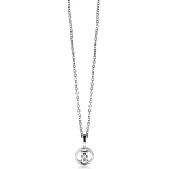 Zinzi 9mm zilveren Tweelingen sterrenbeeldhanger bezet met witte zirconia ZIH-TWE (zonder collier)