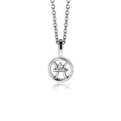 Discount Zinzi 9mm zilveren Vis sterrenbeeldhanger bezet met witte zirconia ZIH-VIS (zonder collier)