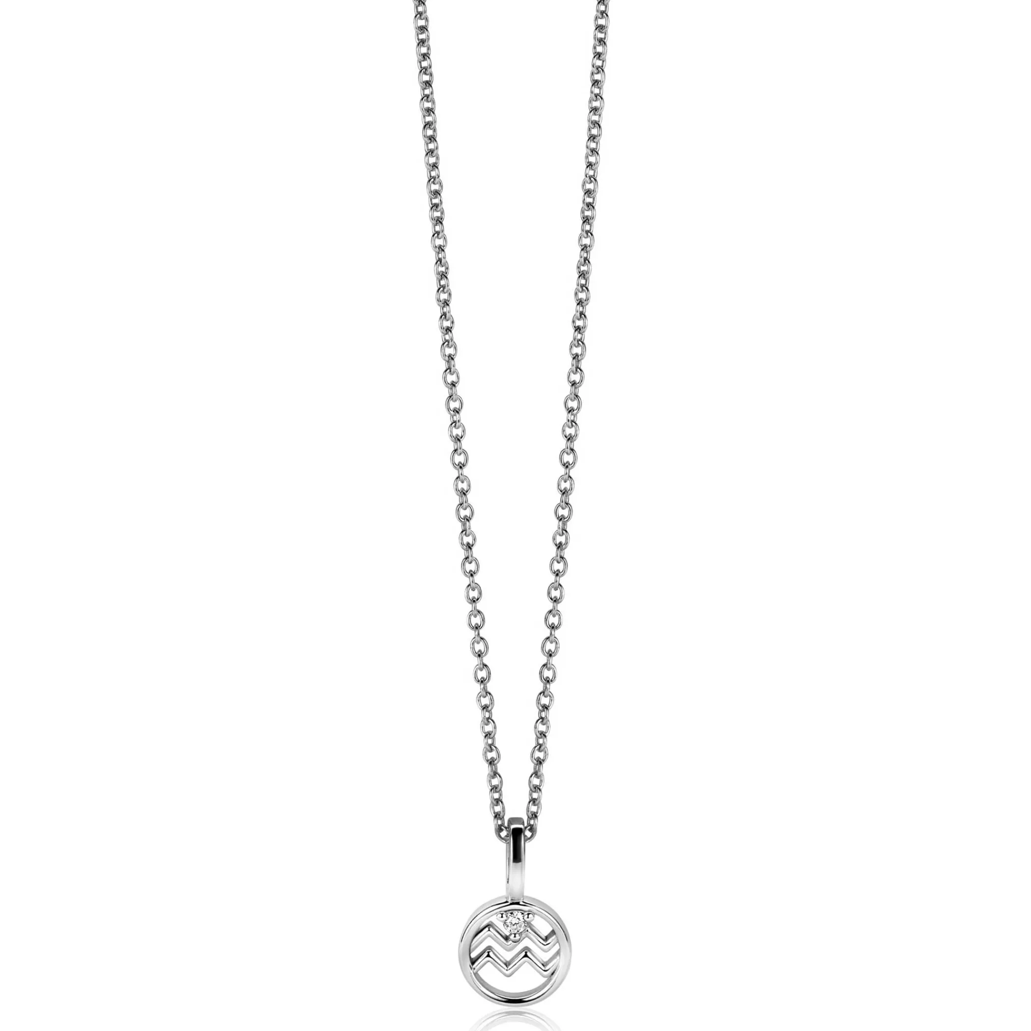 New Zinzi 9mm zilveren Waterman sterrenbeeldhanger bezet met witte zirconia ZIH-WAT (zonder collier)