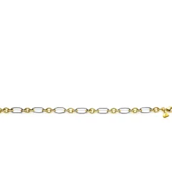 Best Zinzi bicolor schakelarmband 7mm breed met jasseron en ovale schakels 19,5cm ZIA2667