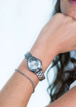 Clearance Zinzi Classy Mini horloge 30mm grijze wijzerplaat stalen kast en band ziw1224