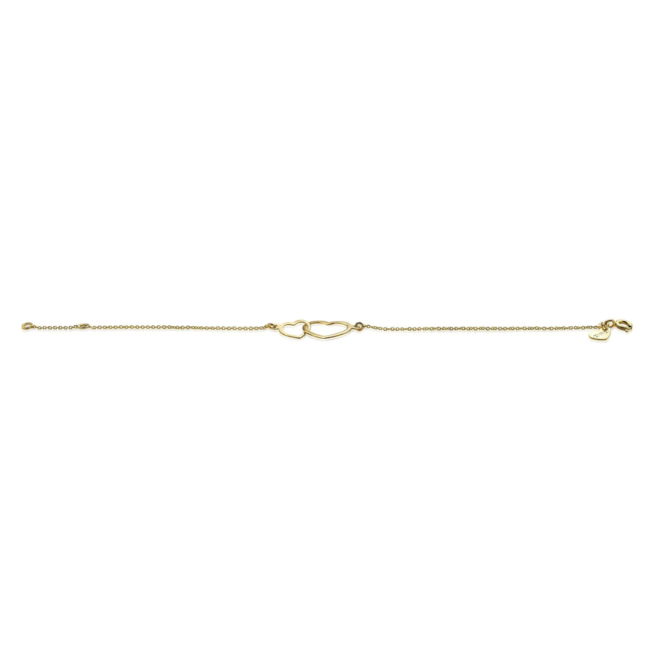 Zinzi Gold 14 karaat gouden jasseron armband open harten 18-20cm ZGA114