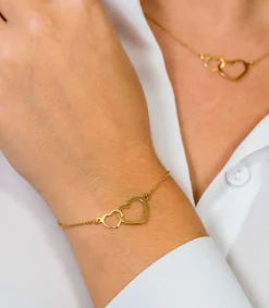 Zinzi Gold 14 karaat gouden jasseron armband open harten 18-20cm ZGA114