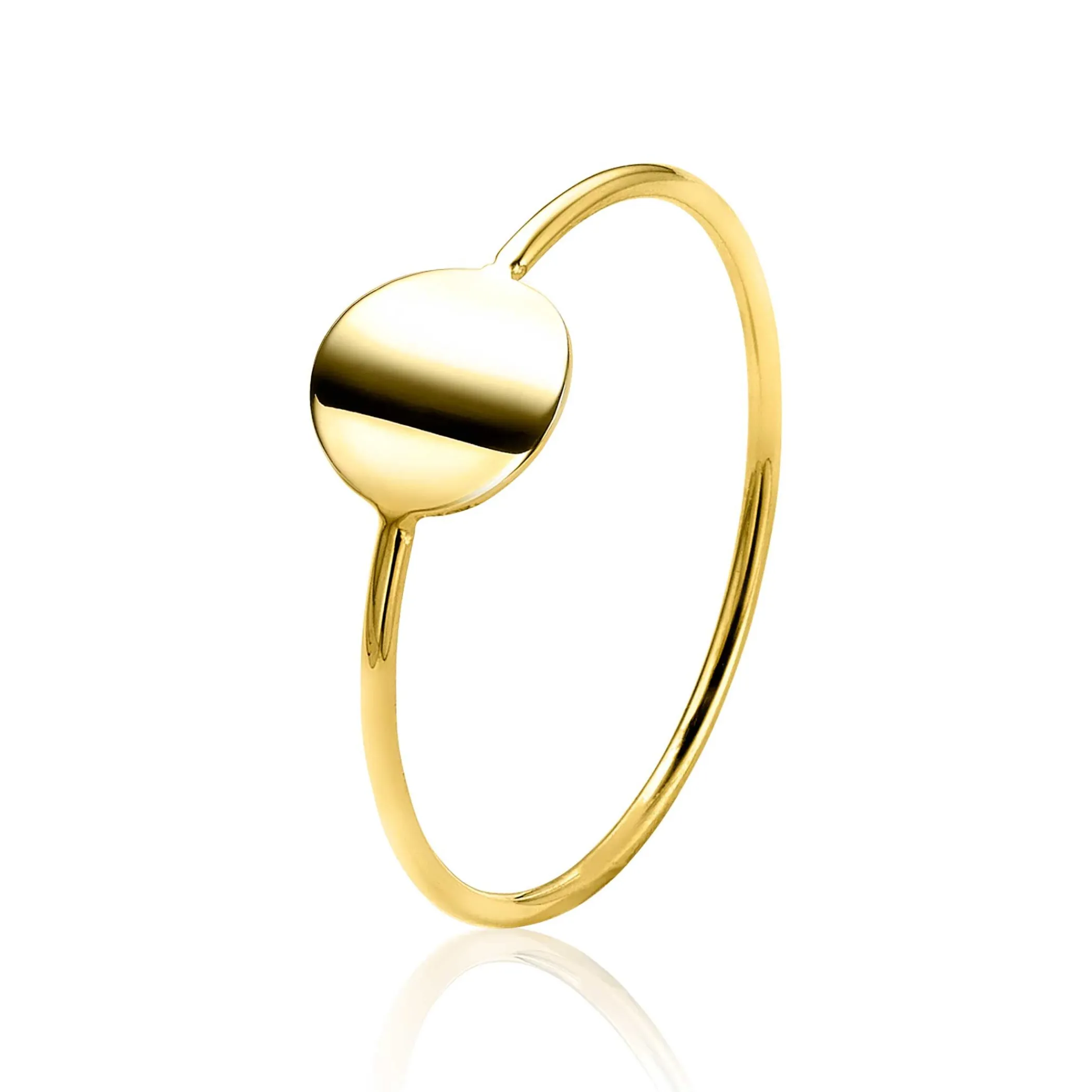 Online Zinzi Gold 14 karaat gouden ring glad rond ZGR215