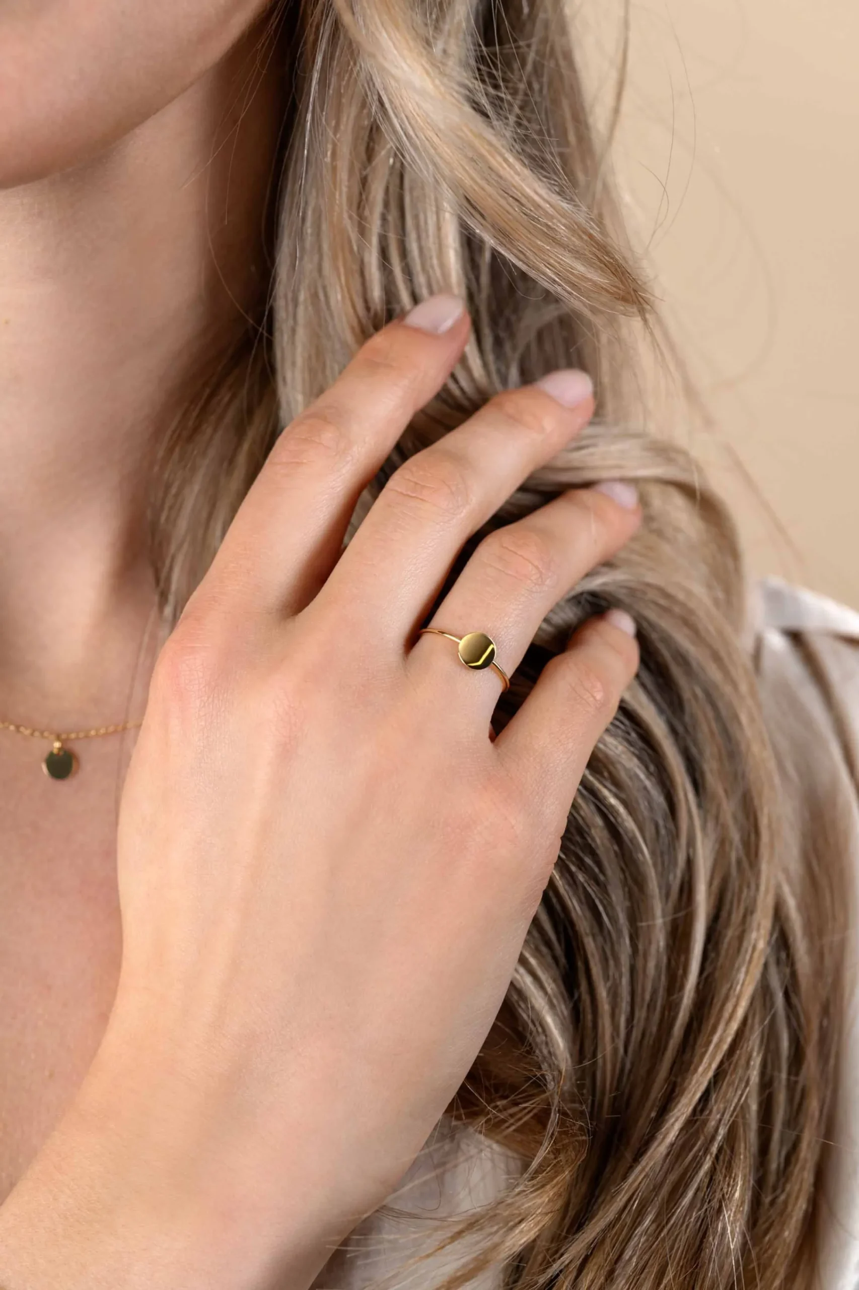 Online Zinzi Gold 14 karaat gouden ring glad rond ZGR215