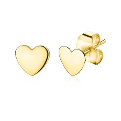 Clearance Zinzi Gold 14 karaat gouden oorknoppen glad hartje ZGO214