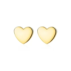 Clearance Zinzi Gold 14 karaat gouden oorknoppen glad hartje ZGO214