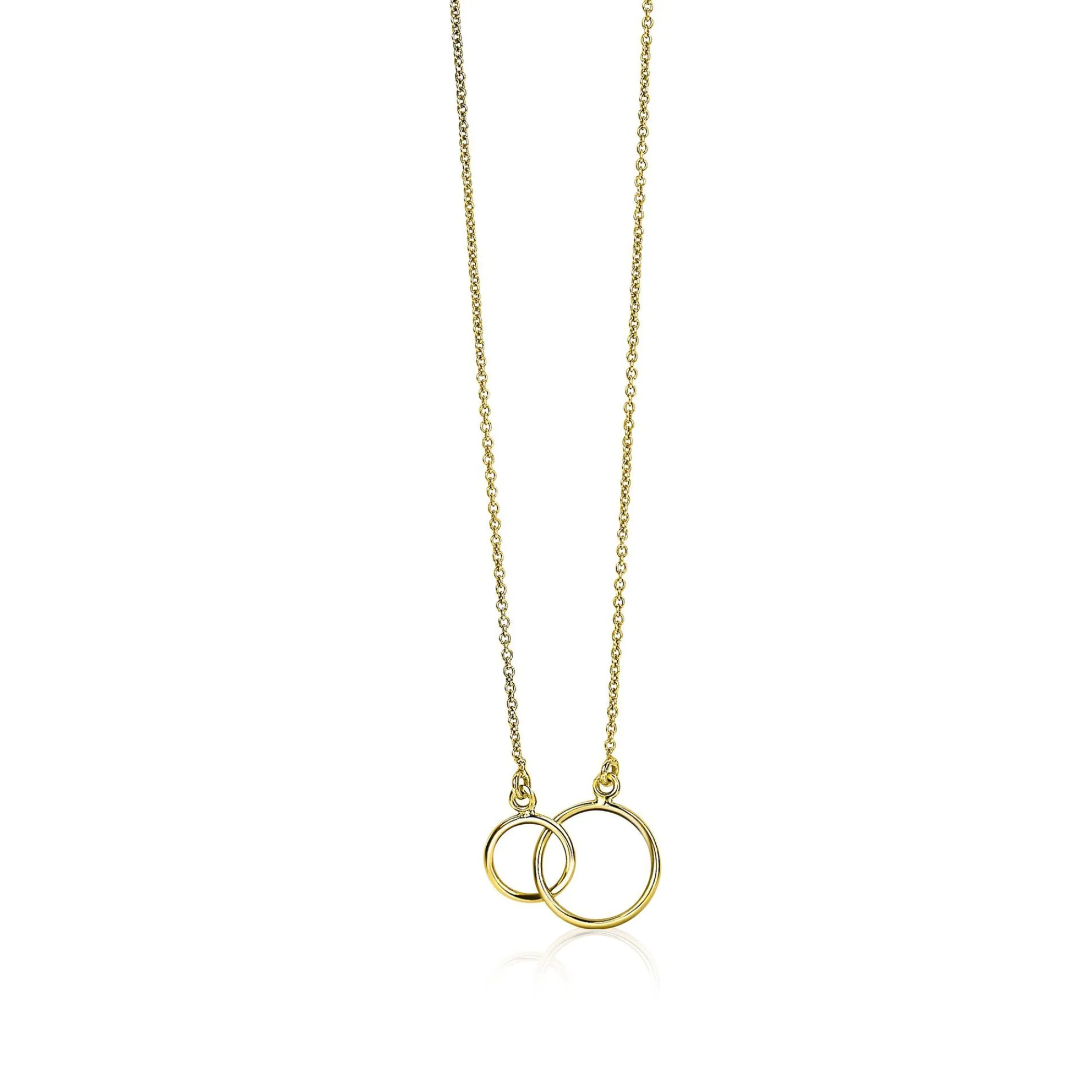 Best Zinzi Gold 14 karaat gouden collier open rondjes in elkaar 42cm ZGC115