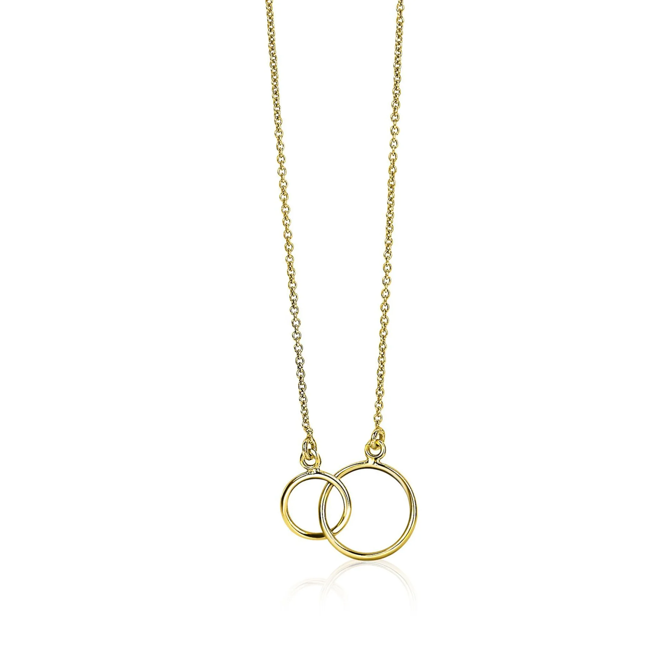 Best Zinzi Gold 14 karaat gouden collier open rondjes in elkaar 42cm ZGC115