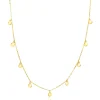 Hot Zinzi Gold 14 karaat gouden massieve ketting met 9 bungelende rondjes 40-45cm ZGC488