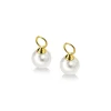 Hot Zinzi Gold 14 karaat gouden oorbedels parel wit 8mm ZGCH144 (zonder oorringen)