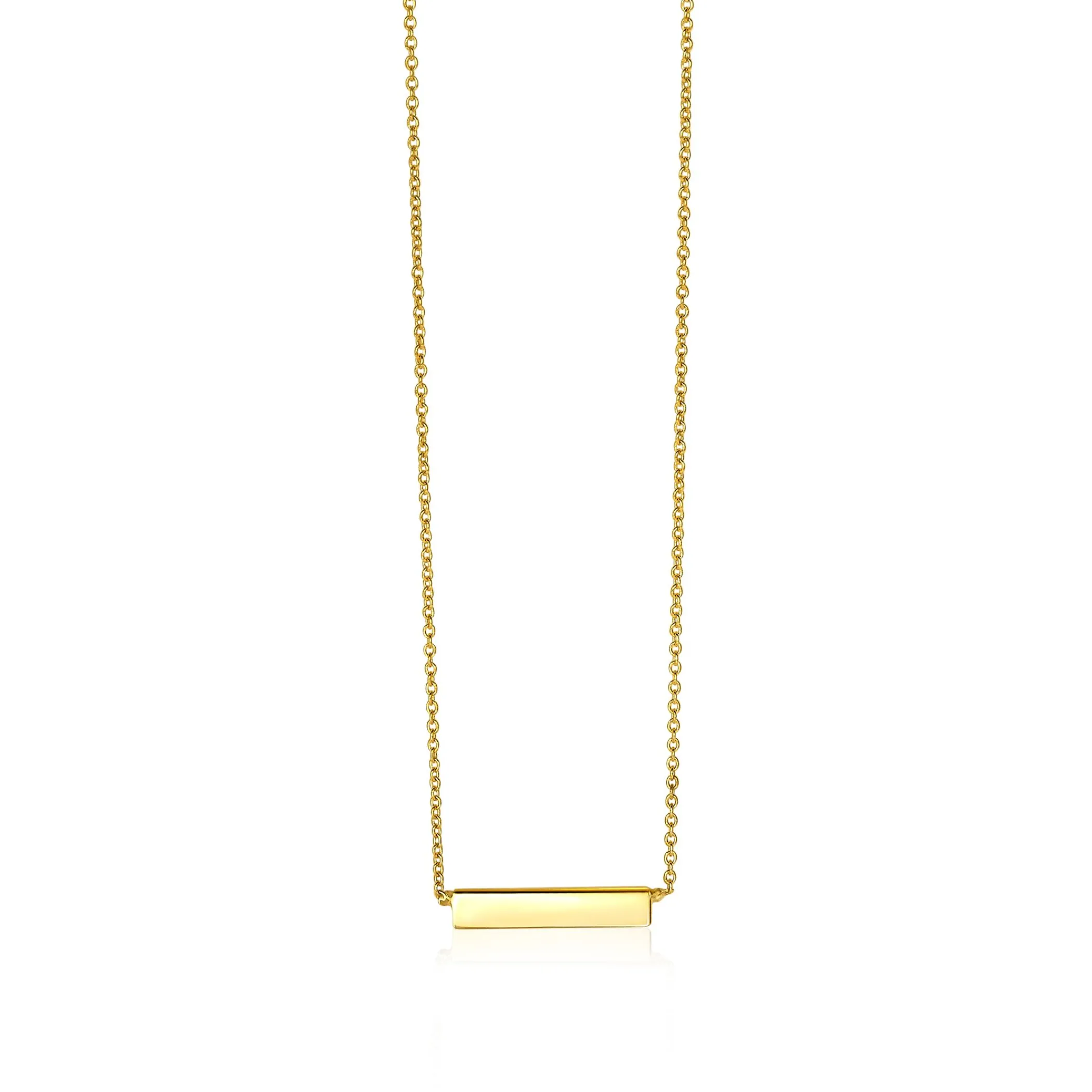 Sale Zinzi Gold 14 karaat gouden collier plaatje glad 42cm ZGC176
