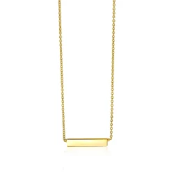 Sale Zinzi Gold 14 karaat gouden collier plaatje glad 42cm ZGC176