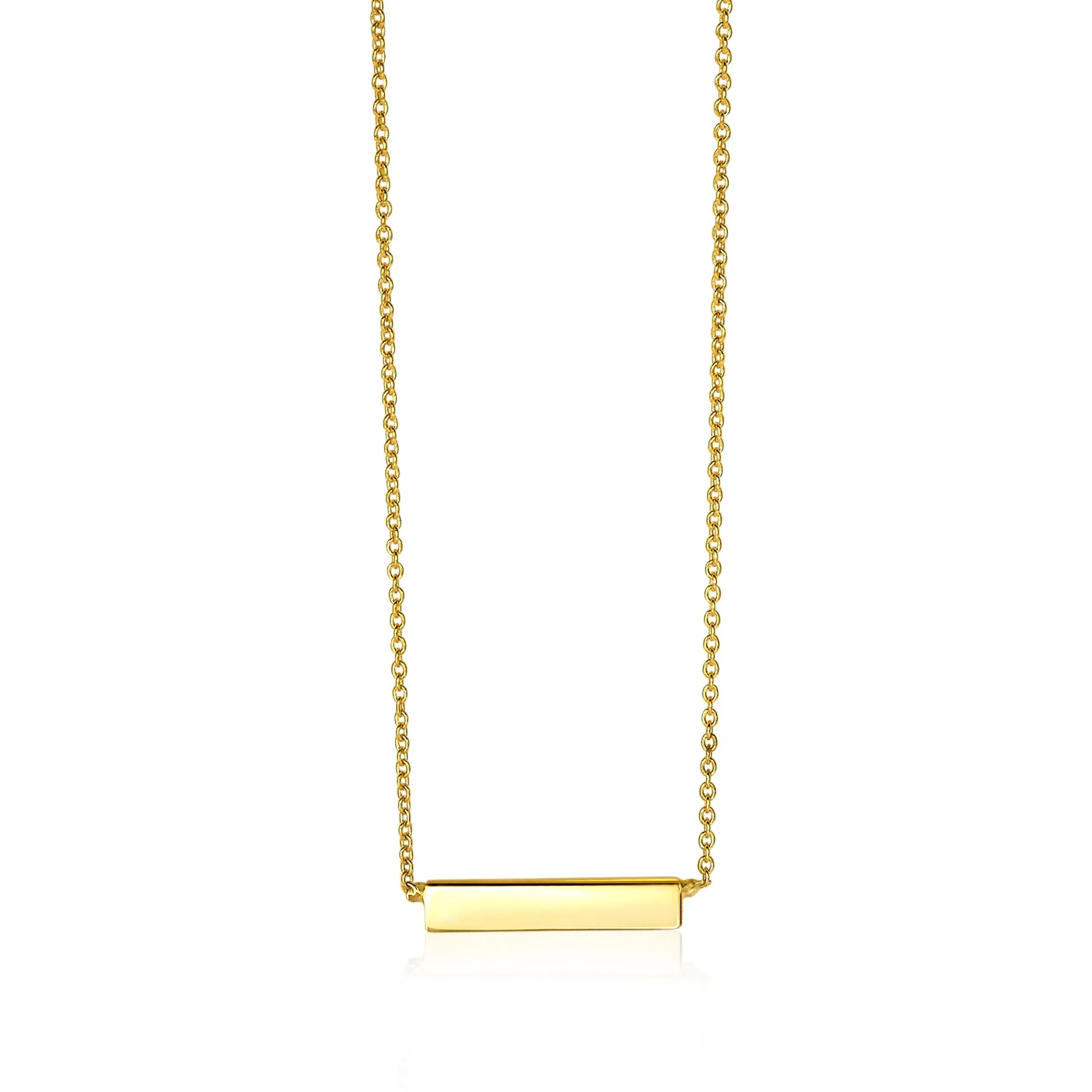 Sale Zinzi Gold 14 karaat gouden collier plaatje glad 42cm ZGC176