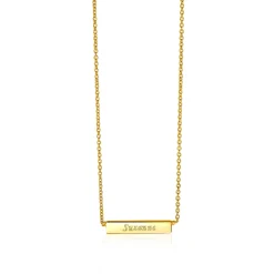 Sale Zinzi Gold 14 karaat gouden collier plaatje glad 42cm ZGC176