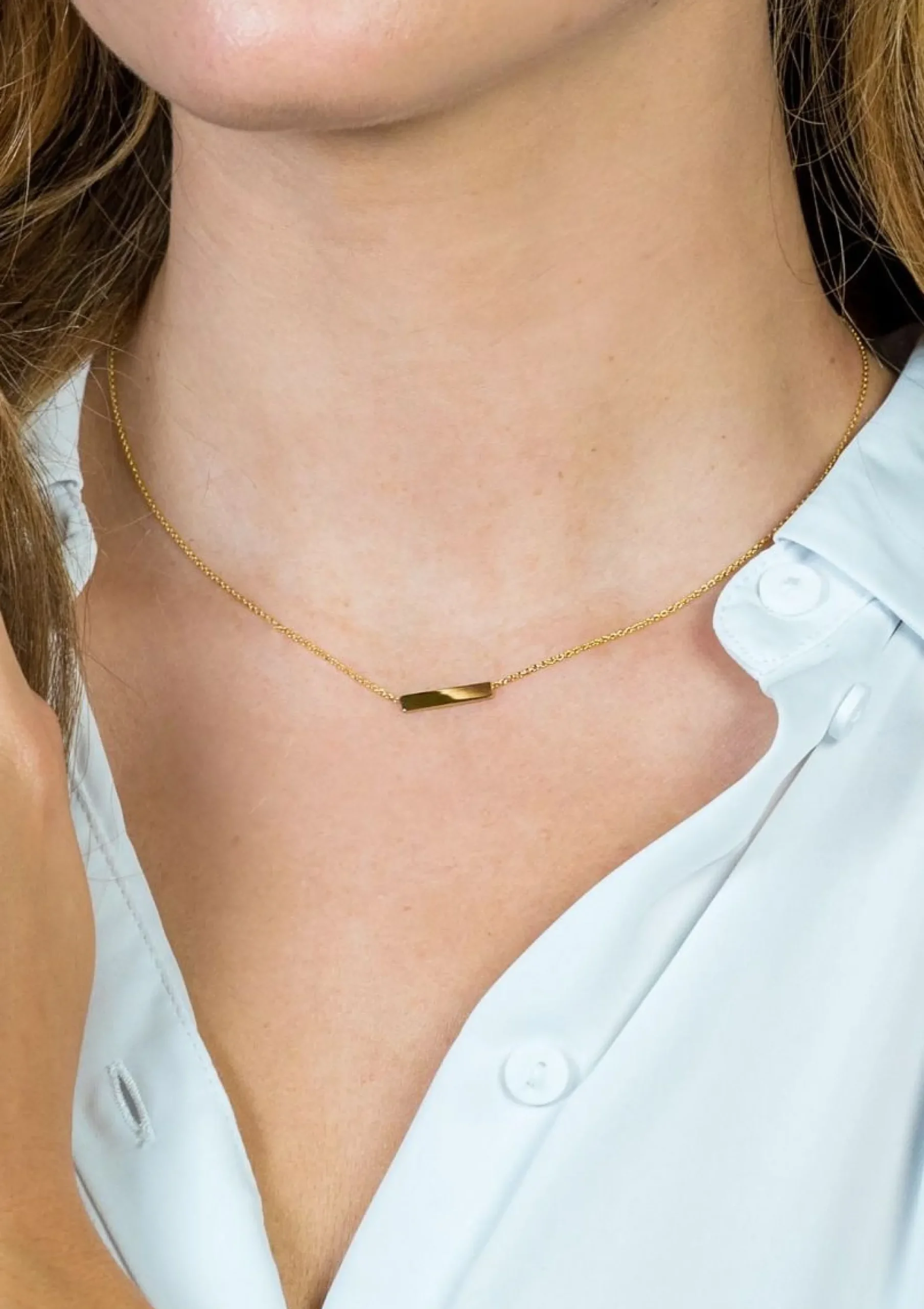 Sale Zinzi Gold 14 karaat gouden collier plaatje glad 42cm ZGC176
