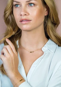 Sale Zinzi Gold 14 karaat gouden collier plaatje glad 42cm ZGC176