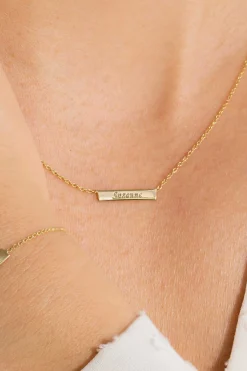 Sale Zinzi Gold 14 karaat gouden collier plaatje glad 42cm ZGC176