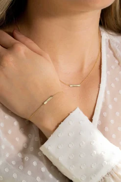 Sale Zinzi Gold 14 karaat gouden collier plaatje glad 42cm ZGC176