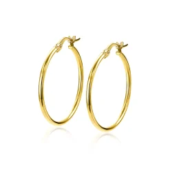 Best Zinzi Gold 14 karaat gouden oorringen ronde buis 23 x 1,5mm ZGO260