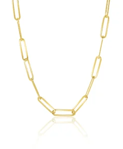 Clearance Zinzi Gold 14 karaat gouden collier 45cm met paperclip schakels 2,2mm breed ZGC296