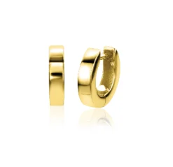 Clearance Zinzi Gold 14 karaat gouden oorringen vierkante buis luxe sluiting 10 x 2,3mm ZGO303