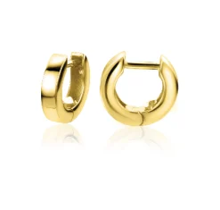 Clearance Zinzi Gold 14 karaat gouden oorringen vierkante buis luxe sluiting 10 x 2,3mm ZGO303