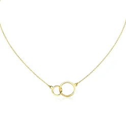 Hot Zinzi Gold 14 karaat gouden jasseron ketting ronde vormen 42cm ZGC113