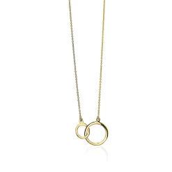 Hot Zinzi Gold 14 karaat gouden jasseron ketting ronde vormen 42cm ZGC113