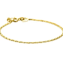 Best Zinzi Gold 14 karaat gouden massieve armband met glanzende fantasie plaatjes 1,7mm breed 17-19cm ZGA497